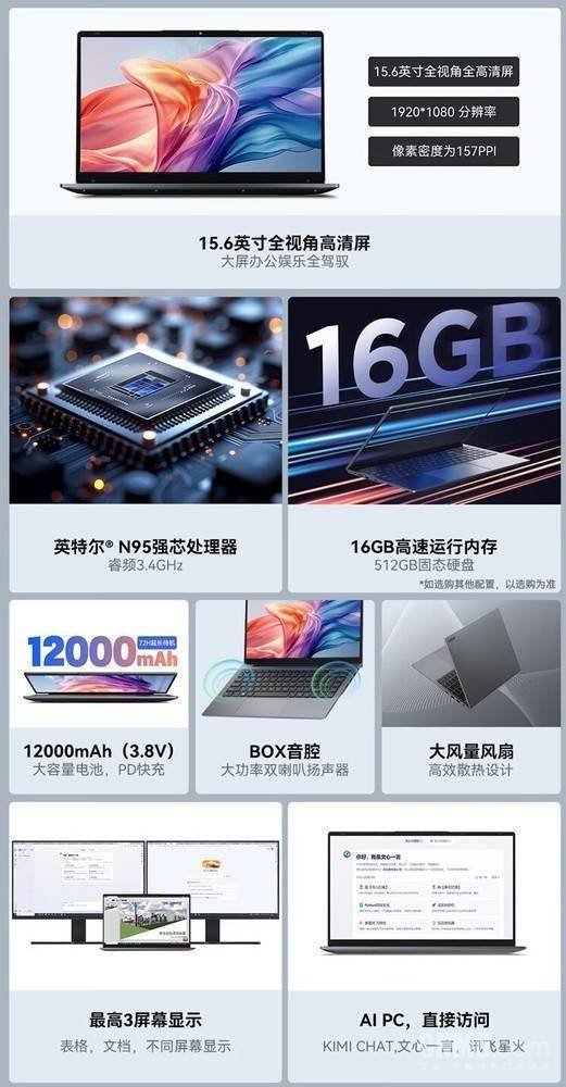 1199元起！酷比魔方GTBook 15 Gen2轻薄本明日开售